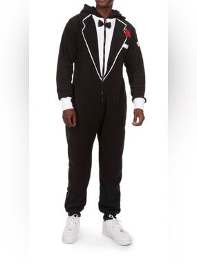 TIPSY ELVES MEN'S TUXEDO JUMPSUIT SIZE M